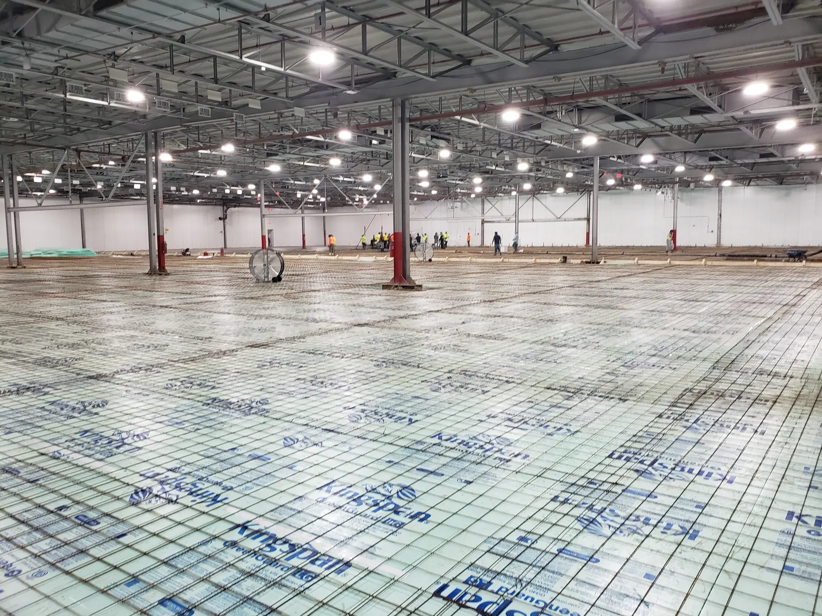 Floor reinforcement prepared for the FW Logistics freezer-slab pour